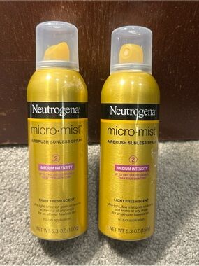 X2 Neutrogena Micro Mist Airbrush Sunless Spray #2 Medium Intensity, 5.3oz